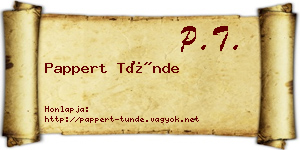 Pappert Tünde névjegykártya
