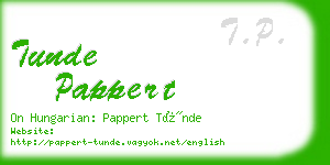 tunde pappert business card